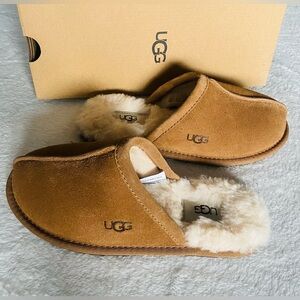 Women's Tan Ugg Pearle Plush Scuff Slippers